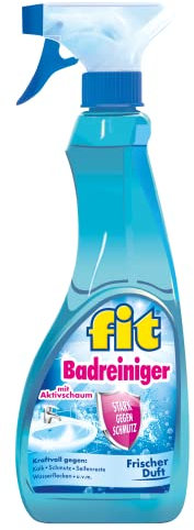 fit Badreiniger 500 ml - Sprühflasche - mit Aktivschaum gegen Kalk, Schmutz, Seifen-Reste, Wasserflecken, ohne Mikroplastik