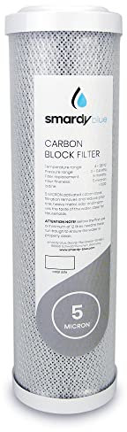 smardy blue 10“ Carbon Block Ersatzfilter 5μm CTO Aktivkohle-Block-Filterpatrone 10 Zoll Kartusche für Umkehrosmose Osmoseanlage Wasserfilter Auftischfilter