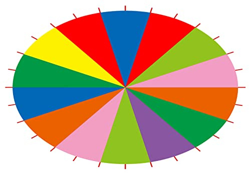SPYMINNPOO Rainbow Parachute,3m 3.6m 6m Play Parachute for Kids Rainbow Parachute Toy Multi Color Party Game Parachute for Kids Children Outdoor Game Exercise Development Kindergarten(3m/9.8ft)