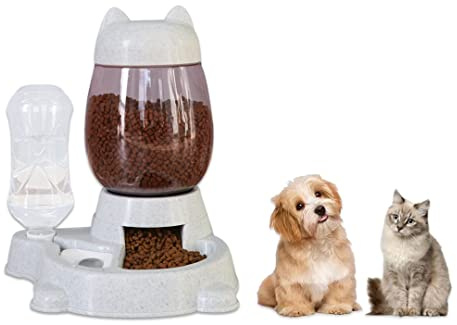 Distributeur Automatique d'aliments pour Animaux Capacité de 2,8 L Facile à Utiliser Distributeur de Nourriture pour Chats et Chiens Distributeur d'eau pour Chats et Chiens