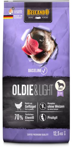 BELCANDO Baseline Oldie & Light [12,5kg] Trockenfutter für Hunde | Für ausgewachsene, wenig aktive oder ältere Hunde Aller Rassen