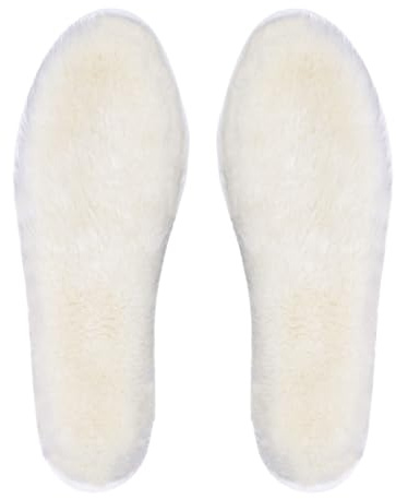 riemot fårskinnssulor för män, kvinnor och barn, supertjocka premium lammullssulor för gummistövlar stövlar, varm fleece och bekväma skosulor för kall vinter, Äkta fårskinn vit, 46 EU/12 UK