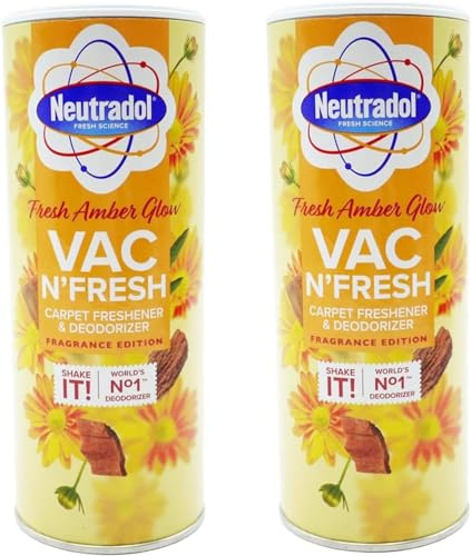 FAB INT PRODUCTS Carpet and Room Freshener Powder, Fresh Lily & Amber Scent, Neutralol Brand, Pack of 2 (Fresh Amber Glow)