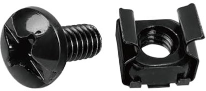 Tecmojo M6 Rack Mount Screws - M6 Cage Nuts and Screws 1/2inch, Made to Use with Network Racks, Enclosures and Cabinets (50 Pack)