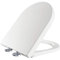 Wttfc Toilettendeckel mit Absenkautomatik (Fast Top-Befestigung), WC Sitz Toilettensitz mit Absenkautomatik, WC Brille - D Form aus Kunststoff,Quick-Release-Funktion,8013 Big U