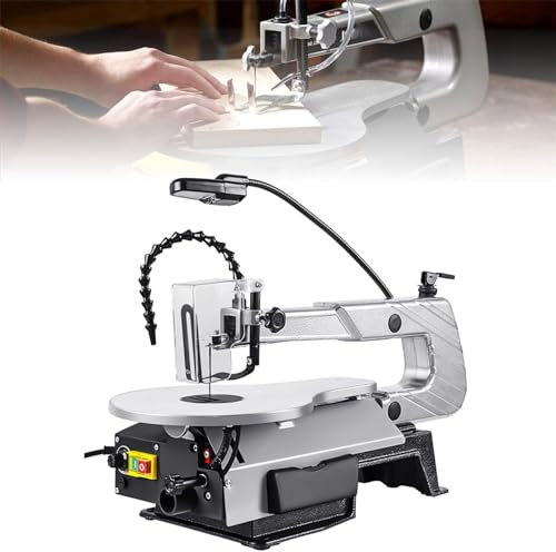 Generic 150W Scroll Saw - Multifunctional Carving Saw with 20 High Speed Steel Blades, LED Lighting, Low Noise, Speed Adjustment - Dust-Free Cutting Tool