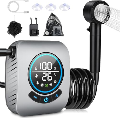 Spopal Advanced 8000mAh Portable Camping Shower for Camping Hiking(Grey)