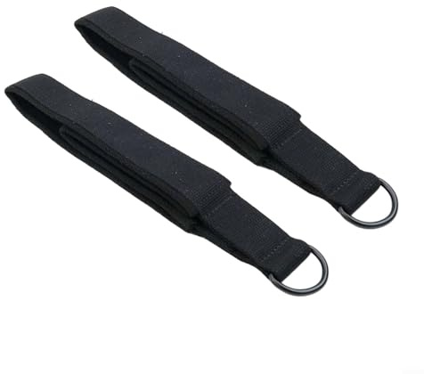 Fauhapyway Correas de pie de pilates de doble bucle, bandas de entrenamiento de ejercicio de algodón con anillo en D para equipo reformador, gimnasio en casa, entrenamiento de fitness