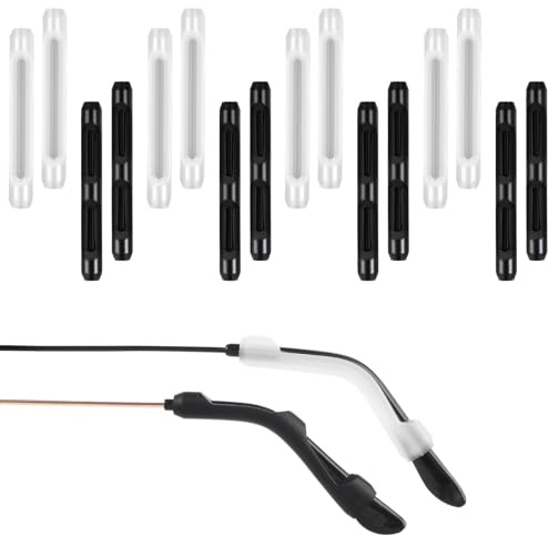 Heclia 16 PCS Eyeglasses Temple Tips Anti Slip Silicone Eyeglasses Sleeve Retainer Elastic Glasses Ear Grips Hooks Soft Comfort Ear Cushions for Sunglasses Reading Glasses Eyewear Accessories