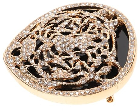 Healvian Spilla da Bavero Testa di Tigre in Lega Dorata e Strass, Spilla Retrò per Donna, Decorazione Elegante per Abiti, Cardigan e Sciarpe, Accessorio Gioiello Resistente e Versatile