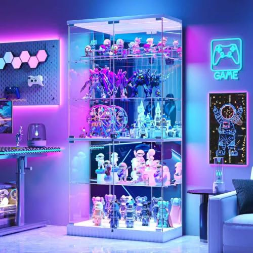 5 Tier Display Cabinets with RGB Lights Human Sensor for Collectibles