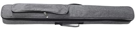 Cabilock Étui de Queue de Billard Rembourré Gris en Tissu Oxford Chocs, Housse Légère de Rangement avec Compartiments pour Accessoires, Transport en Salle de Loisirs et Clubs