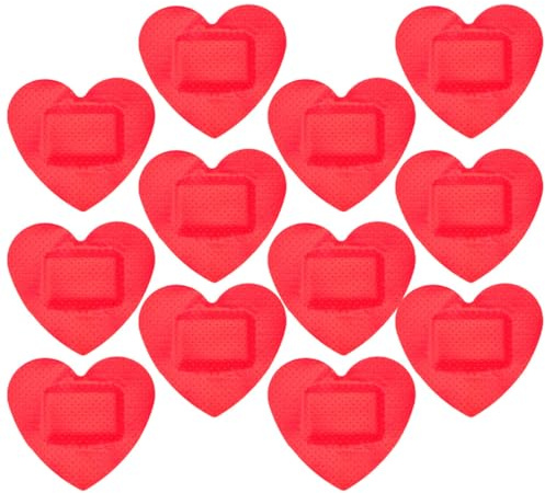 IMIKEYA Vendajes Adhesivos en Forma de Corazón 24 Piezas, Transpirables, Impermeables, de Pe, para Cuidado de Heridas Pequeñas Hogar, Protección Diaria, para Adultos y Niños