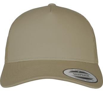 Flexfit Trucker Cap, Cappello con Visiera Piatta da Baseball con 5 pannelli Regolabile con Chiusura in Plastica, da Unisex Adulto, Beige (Khaki), Taglia unica