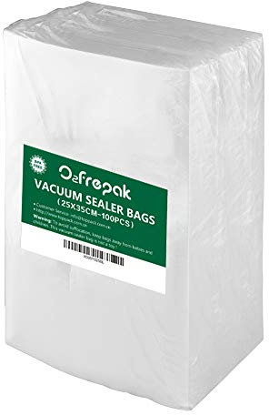 O2frepak100 Sacs 25x35cm Sacs Machine Sous Vide Alimentaire,sans BPA et LFGB Sac de Congelation Sous Vide,Compatible Avec n'importe Quelle Scelleuse Sous Vide