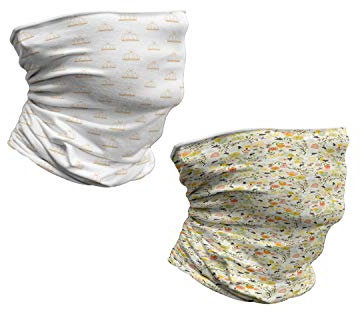 ABAKUHAUS Cache-Cou Lot de 2, Style rétro Ovale Ornements Nature Croquis feuillu Arbres, Multicolor Blanc