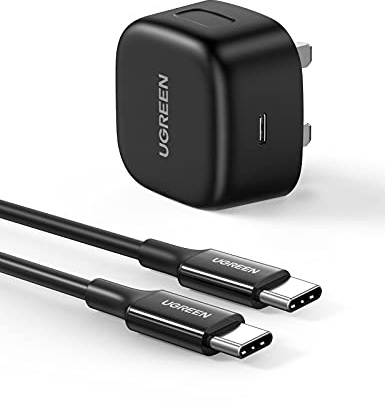UGREEN 25W USB C Charger Super Fast PD Charger Plug with 2M USB C Cable Compatible with Galaxy S24/S24 Ultra/S24+/S23/S23 Ultra/S23+/Z Flip/Note20/Note10/S9/S8/A53/A52s, iPad Pro Air/Mini, etc.