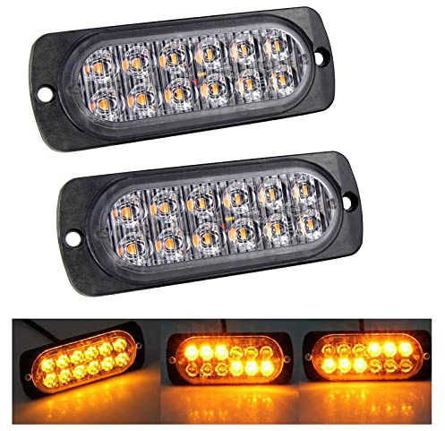 Willpower 12 LED Luz Estroboscópica Emergencia, Advertencia 12V 24V Ámbar