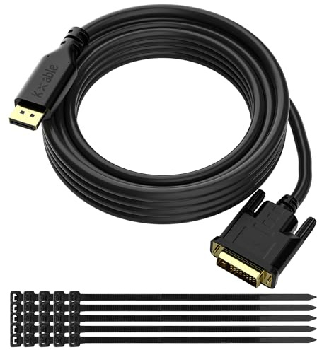 Gold-Plated DisplayPort to DVI Cable - 25 FT, DP to DVI-D Male to Male Converter, 1080P@60Hz, for PC, Desktop, Laptop, HDTV, Projector, Monitor