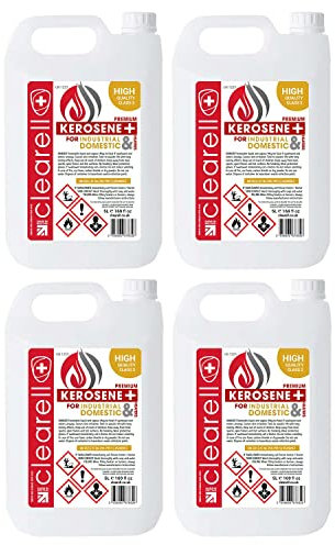 Clearell 20L | Pack of 4 x 5L | Premium Quality Kerosene Paraffin Heater Heating Oil Fuel | Compliant to BS2869C2 (5 Litres x 4 | 20 Litres)