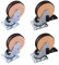 M.PASCUAL - Pack 2 unds Rueda Haya banda doble sin freno + 2und Rueda con freno | 75mm | Marron (75mm)
