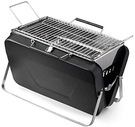 BBQ-Grill, Outdoor-Grill, Mini-Grill, zusammenklappbarer tragbarer Holzkohlegrill für den Außenbereich, Haushalts-Grillwerkzeug aus Edelstahl