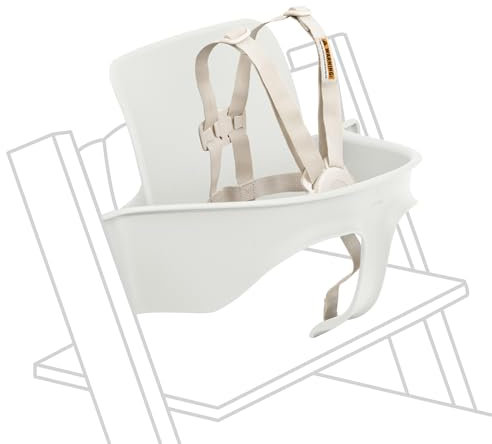 Stokke Tripp Trapp - Juego de 2 sillas para bebé, color blanco, para edades de 6 Stokke 36 meses, convierte la silla Tripp Trapp en una cómoda silla alta, incluye arnés 2