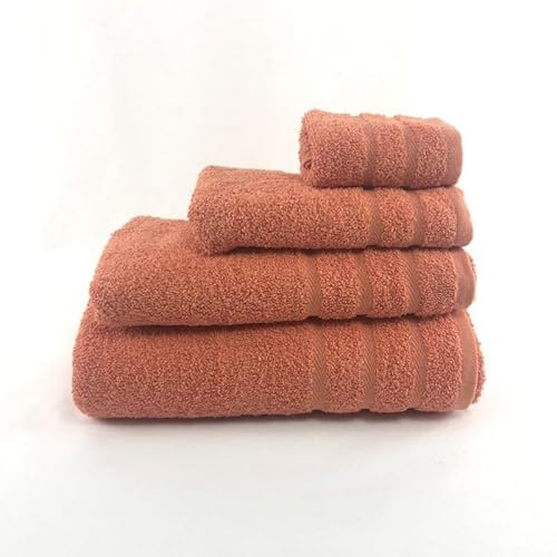 Rufino Díaz Toalla Rizo 100% Algodón 500gr/m2 Leticia (Naranja - Baño 70x140cm) - Tejido absorvente, Suave y Resistente - para baño, SPA, Piscina