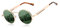 KINGSEVEN Runde Sonnenbrille Herren Polarisiert Klassische Retro Gothic Steampunk Sonnenbrille Rund mit UV-Schutz (Gold Grün G15)