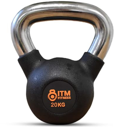 InTheMarket Set kettlebell in gomma, resistenti pesi fitness con manico ergonomico antiscivolo, ideali per allenamento della forza, esercizi a casa e attrezzature da palestra, (da 4 kg a 28 kg), nero