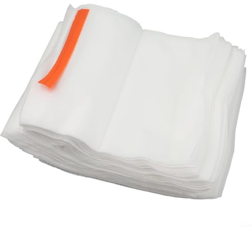 Lot de 100 sacs de protection réutilisables en maille contre les oiseaux, les insectes, le gel pour pommes, pêches, poires, kakis, oranges, raisins, 18 x 20 cm, blanc