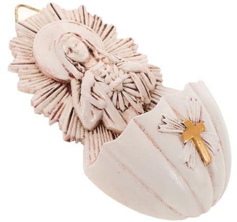 Gatuida Bénitier Mural Résine Pour Décoration Catholique Murale Ajoutant Une Touche De Foi Sophistication à Tout Espace Église