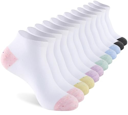 Stoeury Ankle Socks Womens 4-8, Breathable Summer Trainer Socks
