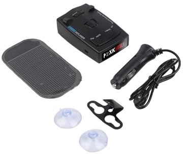 Whychstore Détecteur de radars de véhicule à longue portée, couverture à 360° avec alertes vocales, design compact ABS pour