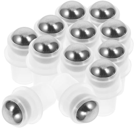 Oil Roller Bottle Tops 20pcs Stainless Steel Insert for Essential Oils | Roller Balls for Essential Oils, Leakproof Fit for Inner Neck, Reusable PP and Steel Parts, Office Home Use