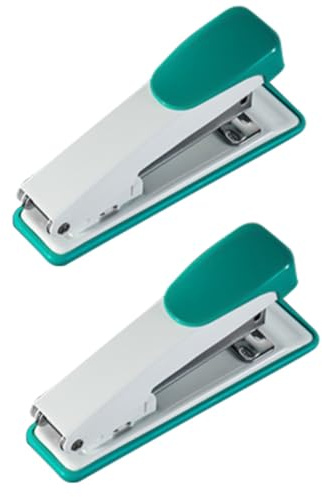 ADOCARN 2pcs Staplers Metal Stapling Tool 5.5x2.3x1.8in Lightweight Binding Office Desk Stapler for Teachers and Co-Workers Random Color