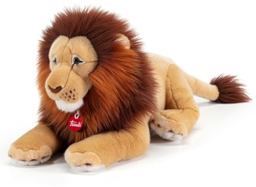 Lion Narciso Trudi | Mascotte en Peluche, Cadeau de Noël et d'anniversaire. | 20x20x38cm M | Animaux Exotiques tropicaux | modèle 27542