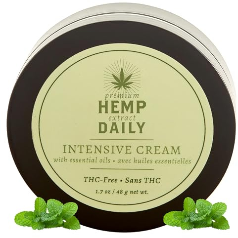 Premium Hemp Extract Daily Intensive Cream - Muscle, Knee, Back, Joint and Shoulder Topical Rub - Organic | 1.7 Ounces (Classic Mint, Pack of 1)