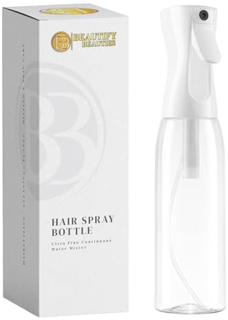 BeautifyBeauties Spray Bottle For Hair – Continuous Mister Spray Bottle for Hairstyling, Cleaning, Plants, Pets, Barbers, Salons, Essential Oil Scents (Clear, 16.9oz/500ml) 11 H x 2.6 L