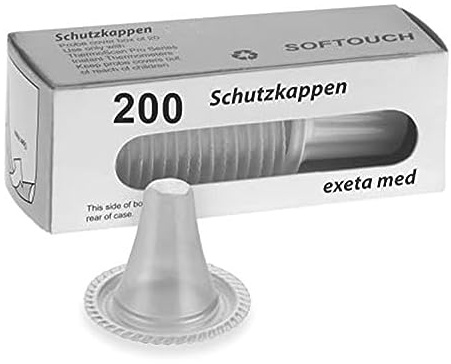 Exeta Schutzkappen geeignet für Braun Thermoscan 200 Stück I BPA-freie Fieberthermometer Aufsätze mit extra dünner Membran & Trommelfell-Schutz I Thermometer Schutzkappe für Erwachsene & Kinder