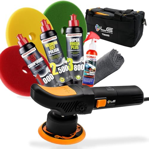 Garage Freaks Auto Polier Set: T2000 V3 Exzenterpoliermaschine, Menzerna Polituren, Garage Freaks Polierpads, SONAX PROFILINE Versiegelung, 550GSM Mikrofasertuch