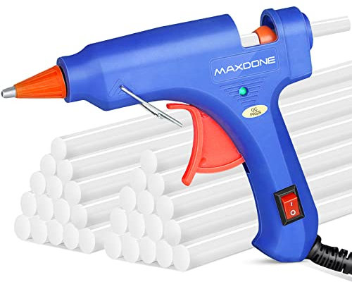 Hot Glue Gun Fireproof Mini Glue Gun with 30pcs Glue Sticks 7 mm Upgraded Version, 20W Hot Glue Gun Blue Fast Heating for DIY Craft Projects and Home Quick Repairs