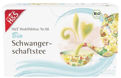 H&S Wohlfühltee Nr. 98 – Bio Schwangerschaftstee, 20 Beutel à 1,5 g: Beruhigender Kräuter- & Früchtetee für die Schwangerschaft mit Melisse, Kamille, Pfefferminze, Apfel, Hagebutte, Karotte, Sanddorn