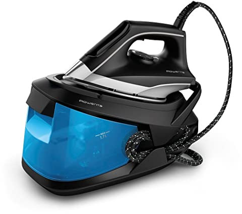 Rowenta Turbosteam Generatore di vapore, Pressione della pompa intensa da 6,5 bar, Getto di vapore da 350 g/min, Serbatoio dell'acqua amovibile da 1,7 litri, Piastra antigraffio, Modalità Eco, VR8320