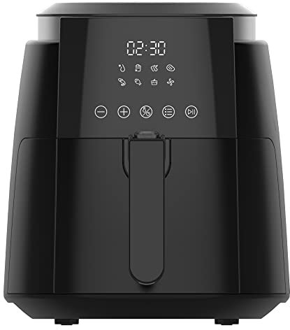 KUMTEL Friggitrice digitale XL da 5,5 l, 1500 W, con 8 funzioni preimpostate e timer da 60 minuti, friggitrice ad aria calda per una cottura sana senza olio, cottura, barbecue, controllo intelligente