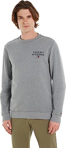 Tommy Hilfiger Men's Sweatshirt without Hood, Grey (Medium Grey Heather), L