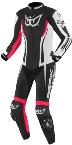 Berik Monza Ladies One Piece Tuta in pelle della moto, nero/bianco/pink, 46