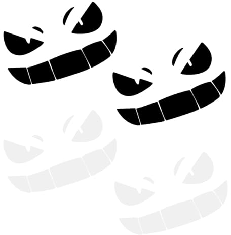 HSIXHAF 4 pcs Lustige rückspiegel aufkleber, Lustige Aufkleber Autodekoration Aufkleber Monster Lächelndes Gesicht Auto Aufkleber für Auto Dekoration Aufkleber (Schwarz und weiß)