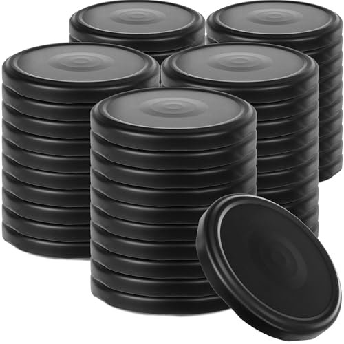 KADAX Schraubdeckel fi82 mm, Twist-Off-Deckel Set aus Metall, Ersatzdeckel für Einmachgläser, Deckel mit 6 Einrastzähnen für Sturzgläser und Einmachgläser (mattes Schwarz, 50 Stück)