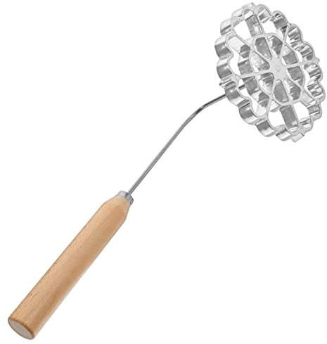 Garneck Hausgebrauch Frittierpfannen Löffel Mit Holzgriff Edelstahl Flacher Bratlöffel Leichte Langlebige Küchenhilfe Für Pfannkuchen Und Pommes Praktisches Kochwerkzeug Für Zuhause Und Re